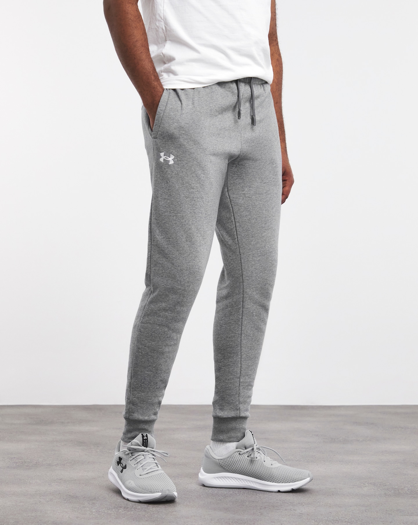 Grey underarmour joggers sale