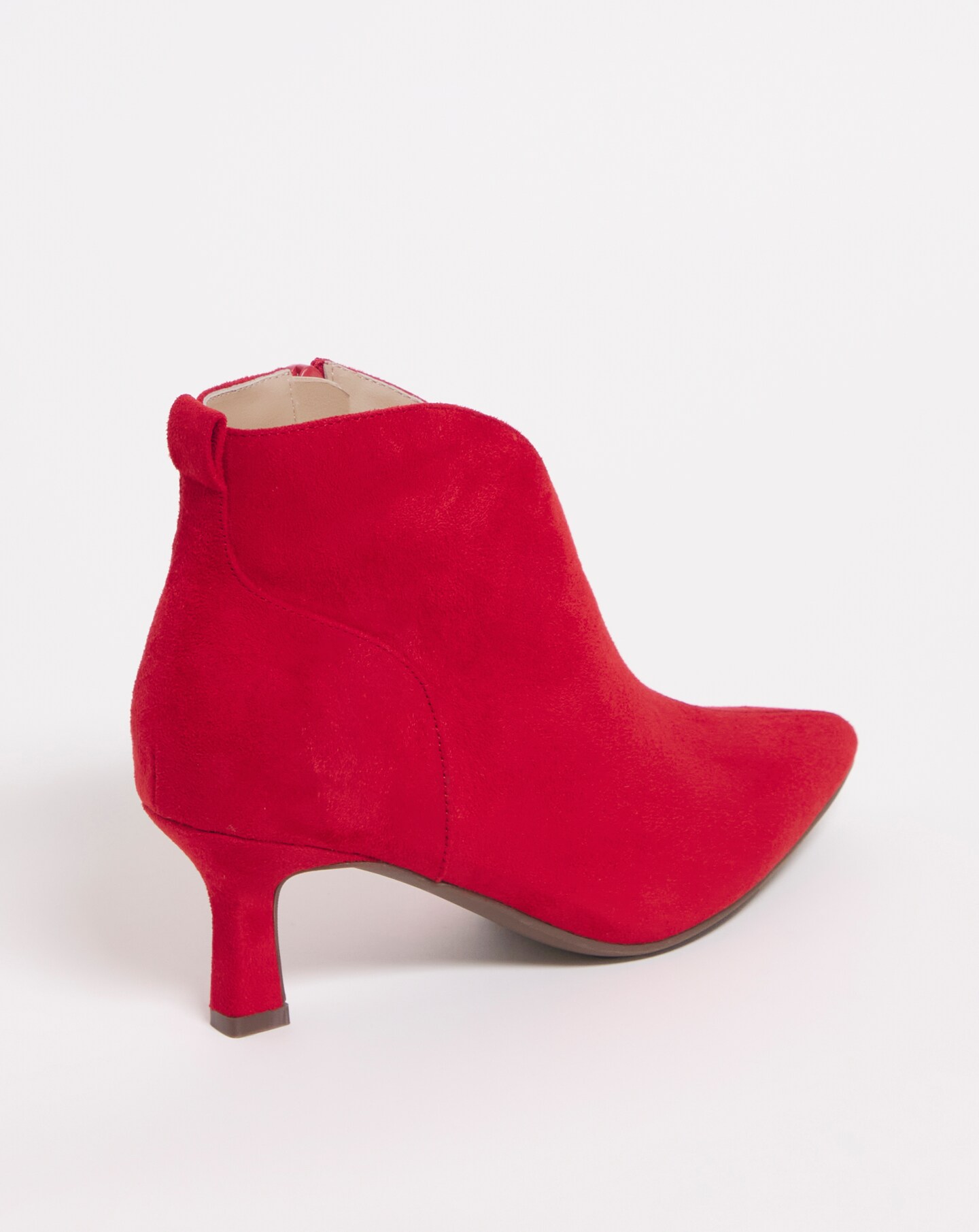 red kitten heel boots