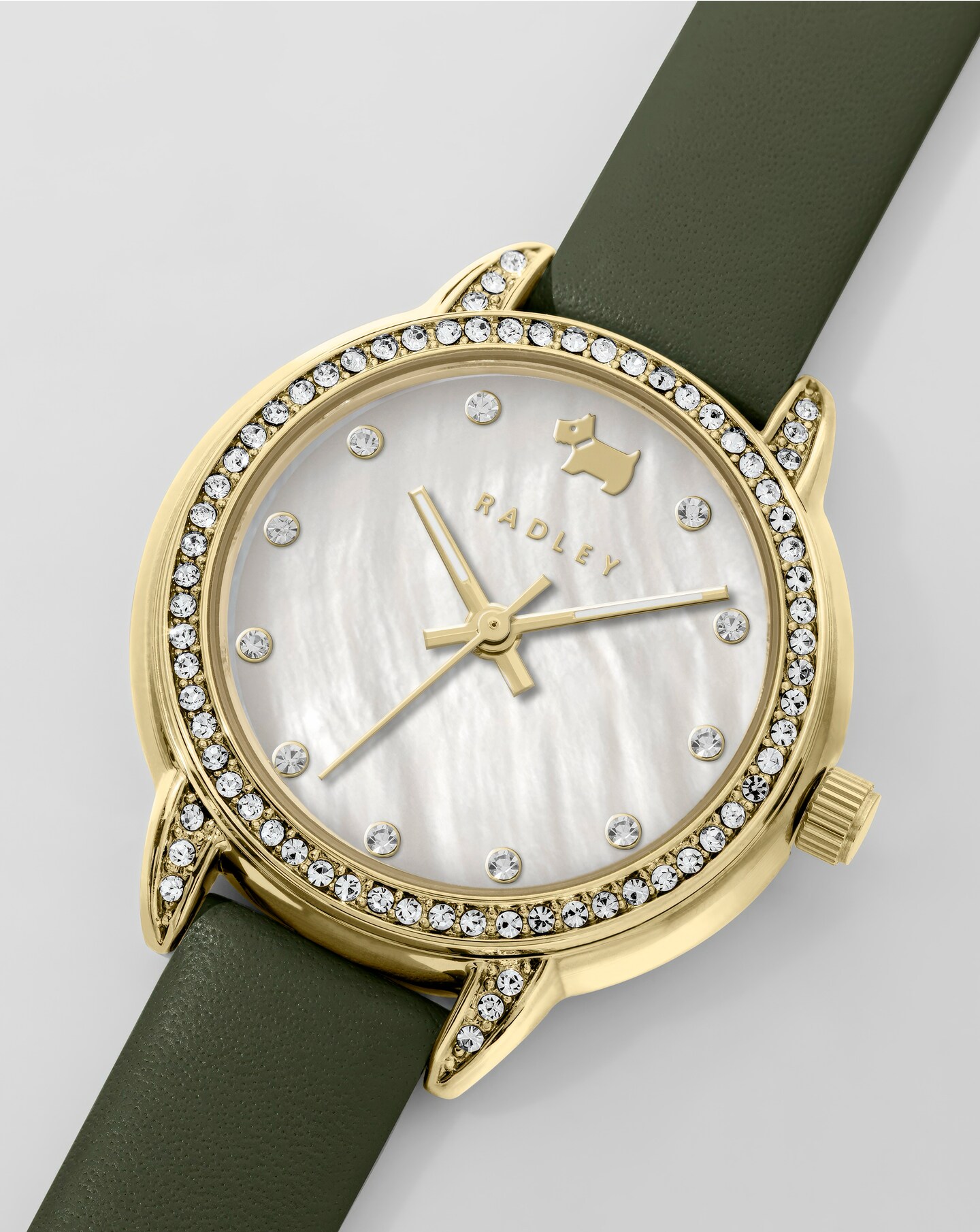 Radley Gold Green Leather Strap Watch Marisota