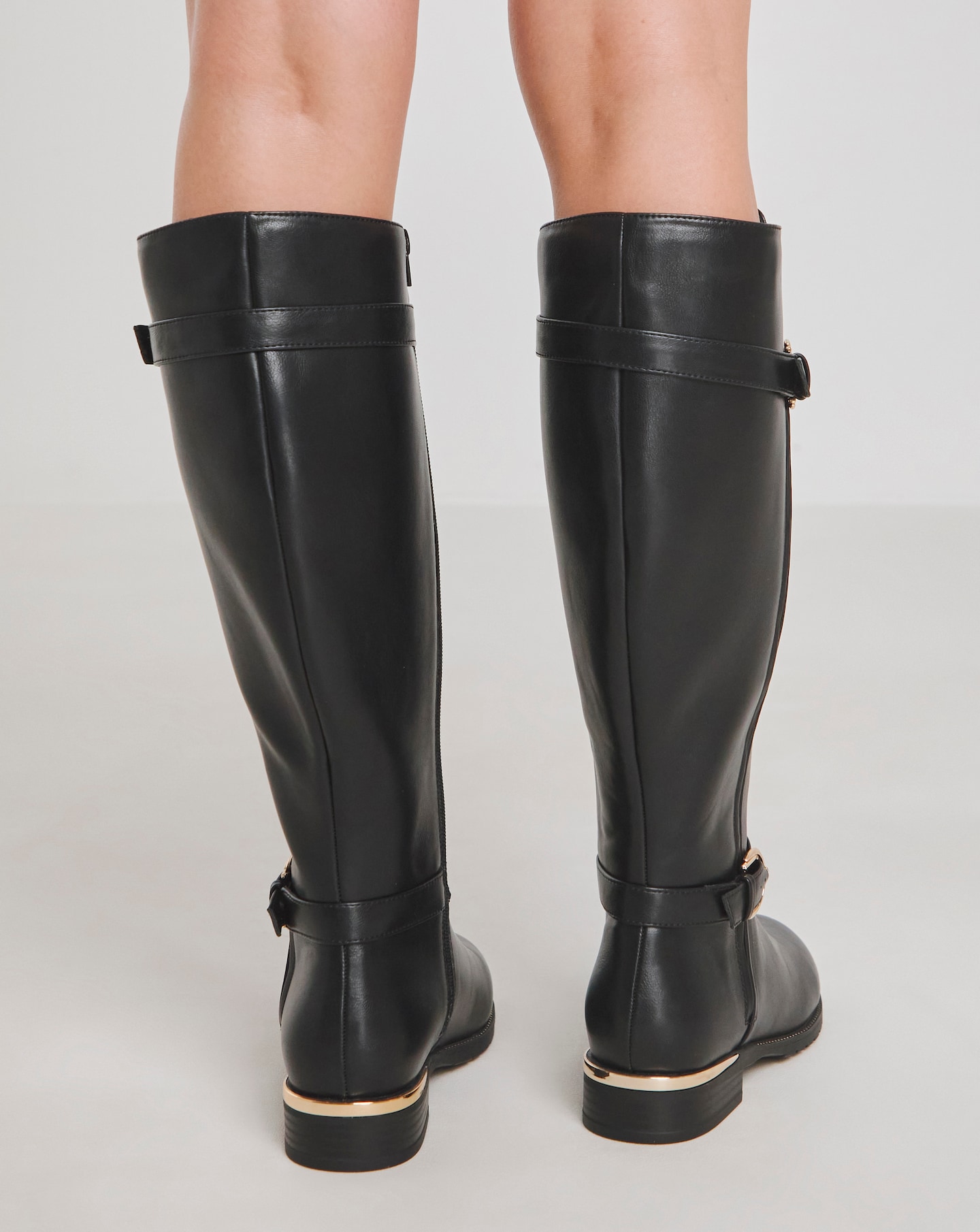 Knee High Buckle Detail Boots Wide E Fit