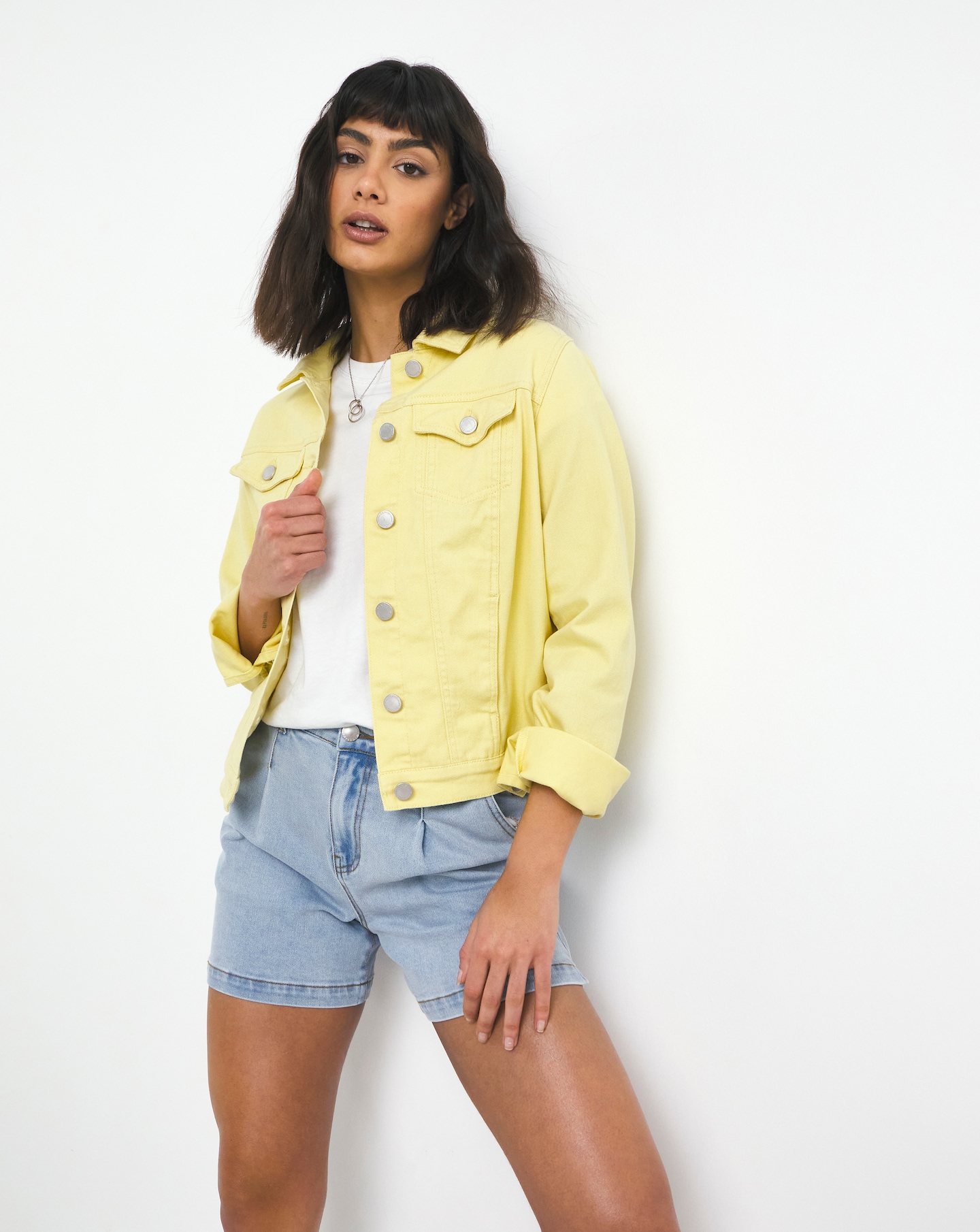 Lemon yellow shop denim jacket